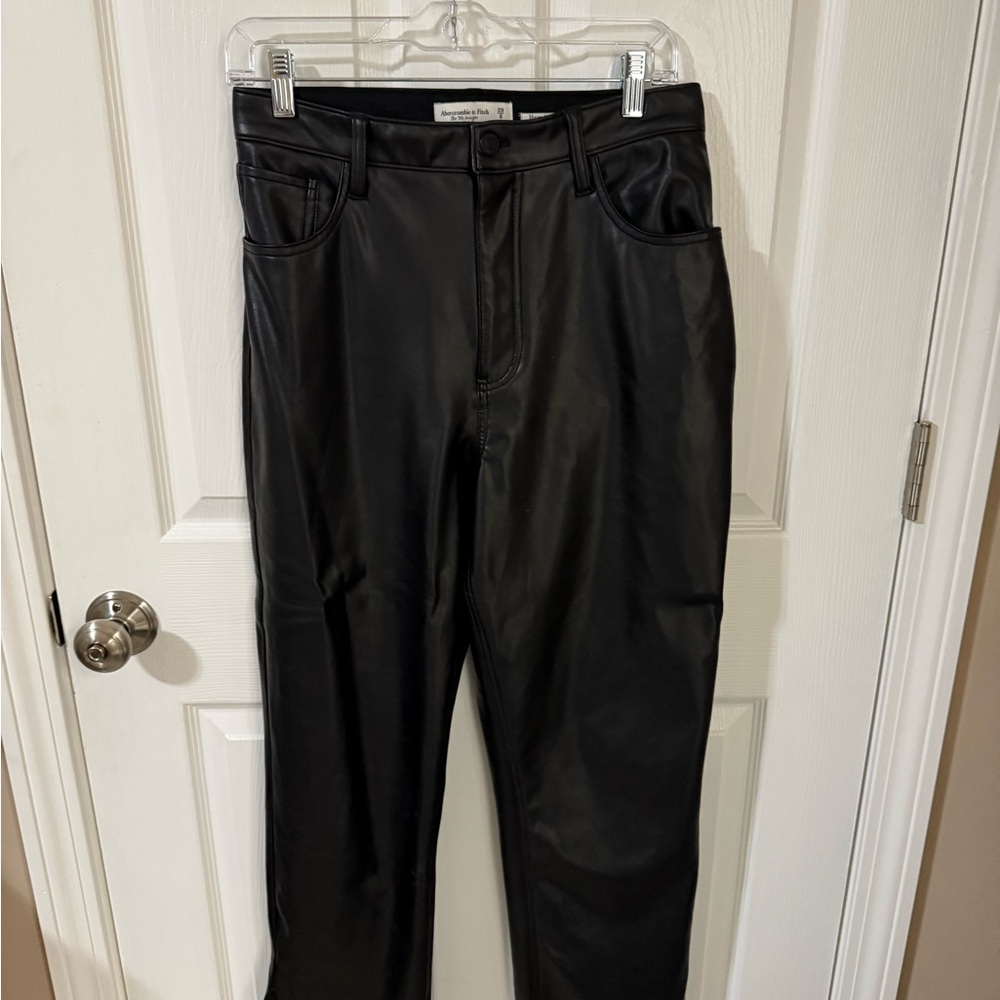 Abercrombie & Fitch Black Vegan Leather Pants